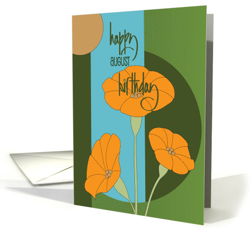 Hand Lettered Birthday in August with Bright Orange... (1856320)