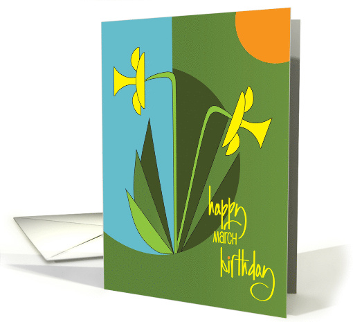 Hand Lettered Daffodil Flower Birthday for March... (1856634)