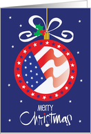 Hand Lettered Patriotic United States Flag Ornament Military Service card