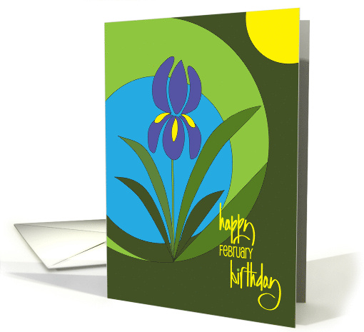 Hand Lettered Iris Monthly Flower Birthday Card for... (1857760)