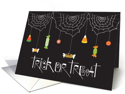 Hand Lettered Trick or Treat Spider Webs with Halloween... (1858302)