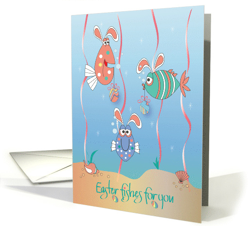 Hand Lettered Easter Fishes For You with Bunny Eared Fish... (1859338)