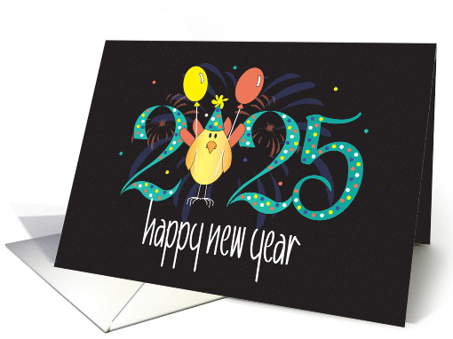 Hand Lettered 2025 New Year's with Yellow Bird in Date... (1860044)