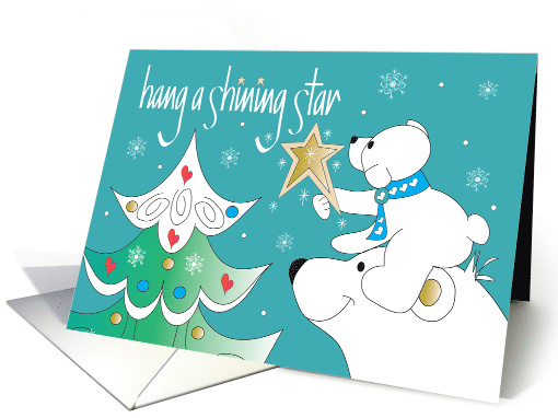 Hand Lettered Hang a Shining Star Polar Bears Placing... (1860344)
