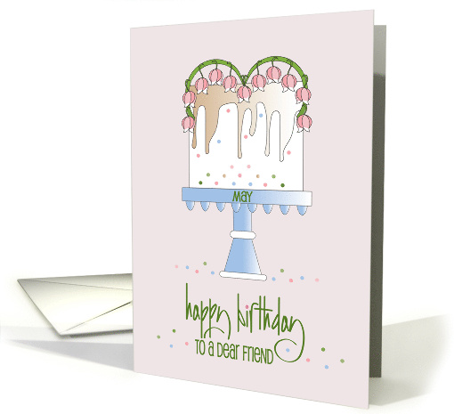 Hand Lettered May Birthday for Friend with Lily of the... (1860808)