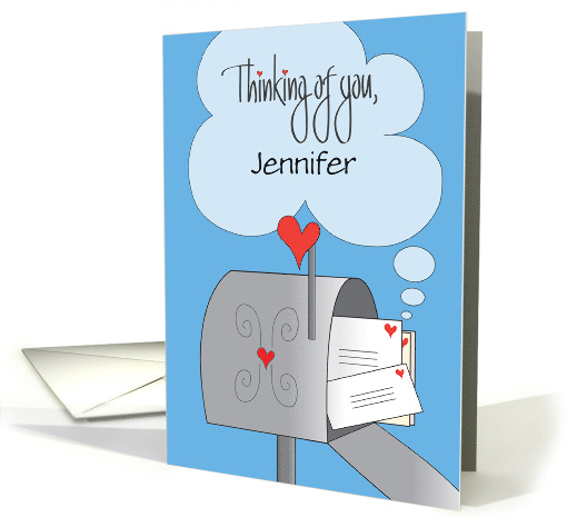 Hand Lettered Thinking of You Envelopes in Mailbox with... (1861318)