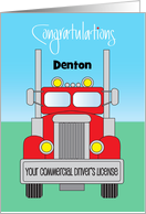 Congratulations Getting Your Commercial Trucking License Custom Name card