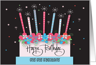 Hand Lettered Birthday for Great Great Granddaughter Floral Cake card