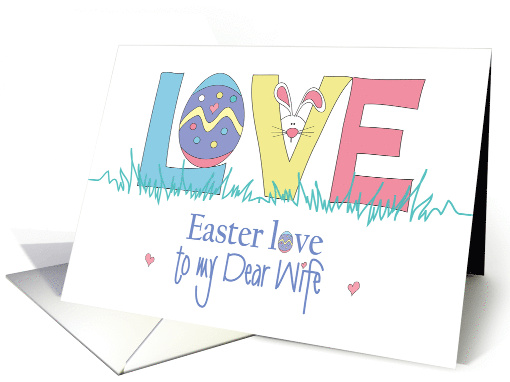 Hand Lettered Easter Love with Bunny and Decorated Egg... (1864140)