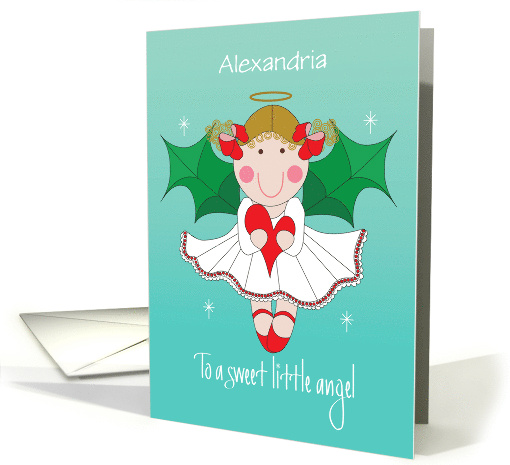 Hand Lettered Sweet Little Angel Girl in White Holly... (1864496)
