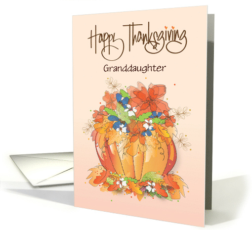 Hand Lettered Happy Thanksgiving Pumpkin Vase Custom Relationship card