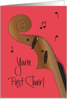 Hand Lettered First Chair Congratulations for String Instrument Player card