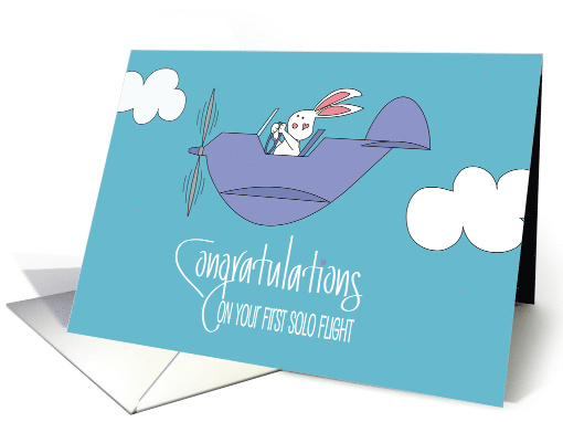 Hand Lettered First Solo Flight Bunny in Rotary Propeller... (1866576)