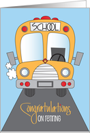 Hand Lettered Retirement for School Bus Driver with Bright Yellow Bus card