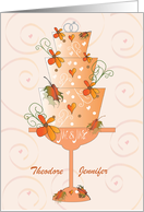 Hand Lettered Fall Holiday Wedding Fall Wedding Cake Custom Names card