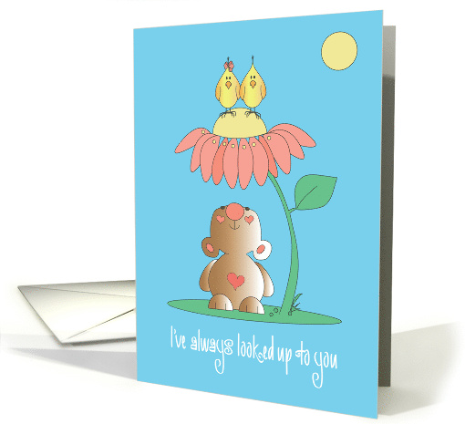 Hand Lettered Grandparents Day I've Always Looked Up to You Bear card