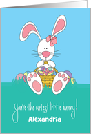 Hand Lettered Easter You’re the Cutest Bunny Egg Basket Custom Name card