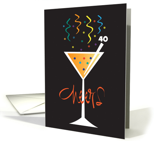Hand Lettered Cheers Glass Birthday Stirrer Stick and Custom Age card