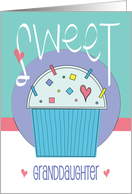 Hand Lettered Sweetest Day for Granddaughter Sweet Cupcake with Heart card