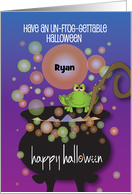 Hand Lettered Un-frog-gettable Halloween with Toad with Custom Name card