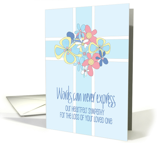 Hand Lettered Sympathy Words Can Never Express Blue Cross for Him card