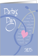 Hand Lettered Doctors’ Day 2025 Lavender Female Doctor and Stethoscope card