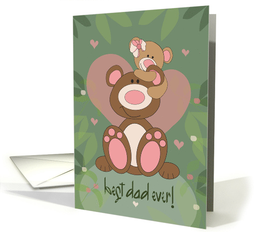 Hand Lettered Father's Day from Girl Daughter Hugging Daddy's Ear card