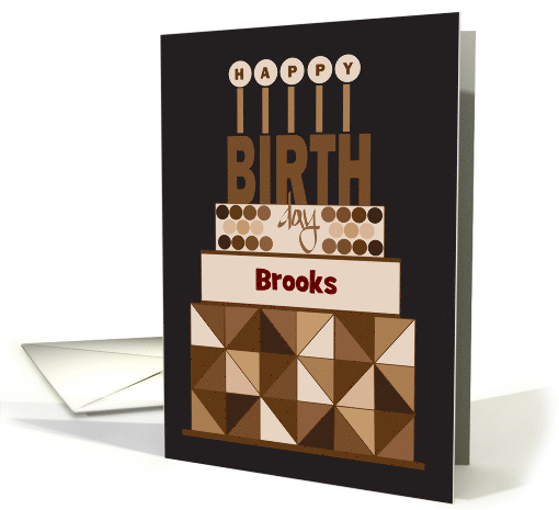 Brown Geometric Birthday Cake for Away at College with... (1874216)