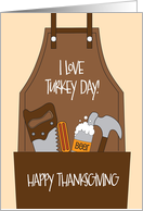 Thanksgiving for Carpenter or Handyman Apron with Construction Tools card