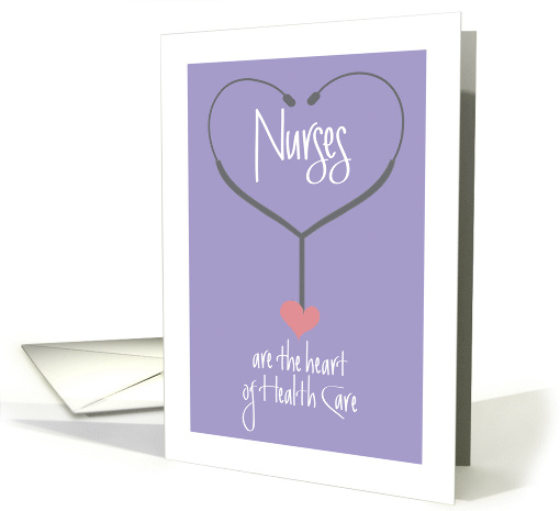 Hand Lettered Nurses Day Female Nurse Heart of Health... (1874646)