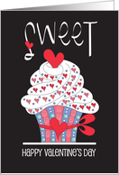Hand Lettered Sweet Valentine’s Day Cupcake Tweens and Teens Hearts card