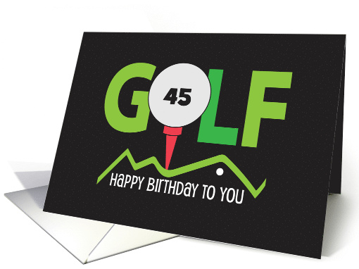 Birthday with Large Word Golf and White Ball on Tee for... (1875042)