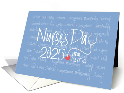 Hand Lettered Nurses Day 2025 From All of Us with Characteristics card