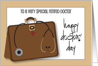 Hand Lettered 2025 Doctors’ Day Retired Doctor Brown Case Stethoscope card