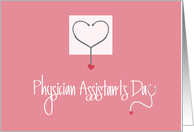 Hand Lettered Female Pink Physician Assistants Day with Stethoscope card
