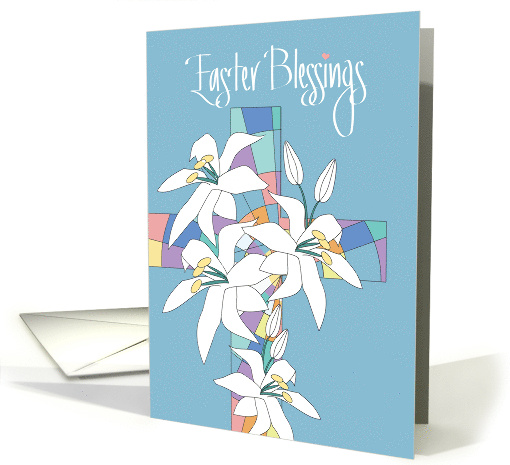 Hand Lettered Easter Blessings Stained Glass Easter Cross... (1875864)