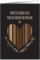 Hand Lettered Father’s Day from Daughter and Son in Law Striped Heart card