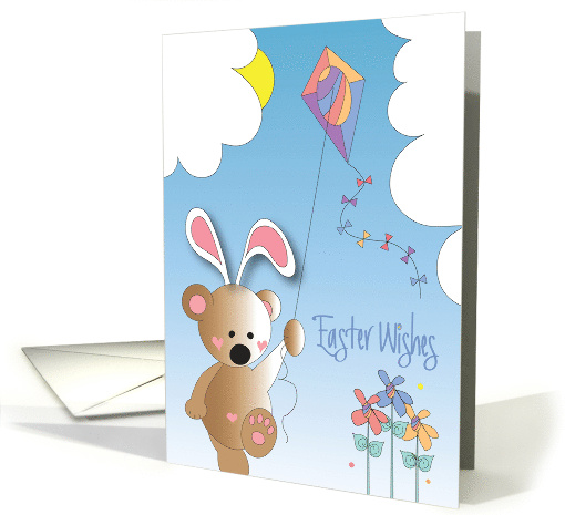 Hand Lettered Easter for Boy with Bear in Bunny Ears... (1876288)