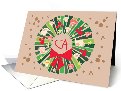 Hand Lettered Christmas Beach Wreath from California with... (1876698)
