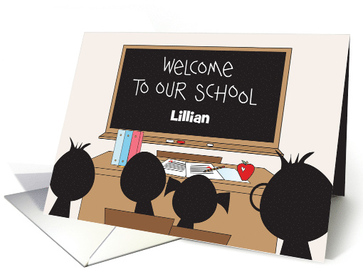 First Day at New School Blackboard Welcome to Our School... (1876742)