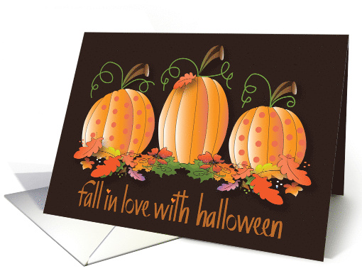 Hand Lettered Fall in Love with Halloween Pumpkin Trio... (1877804)