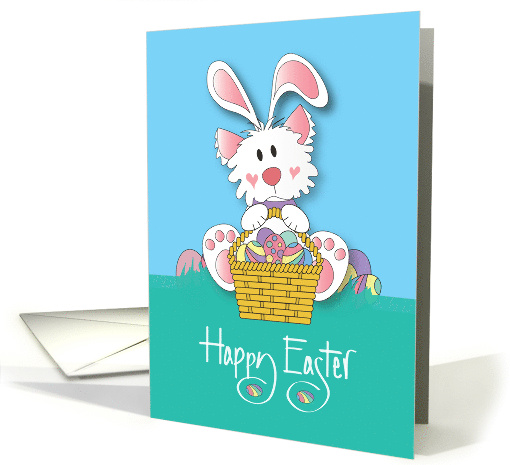 Hand Lettered Easter from Pet Dog Fluffy Dog in Bunny... (1878394)