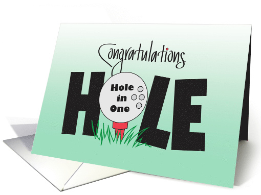 Hand Lettered Hole in One Congratulations Large Word with... (1878626)