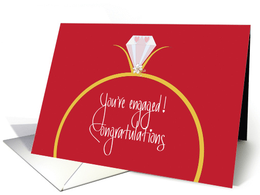 Hand Lettered Christmas You're Engaged Diamond Ring and... (1879414)