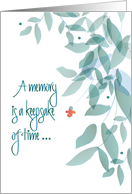 Hand Lettered Thinking of You Nursing Home Leaves and Red Flower card