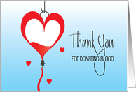 Hand Lettered Thank You for Donating Blood Heart Blood Container card