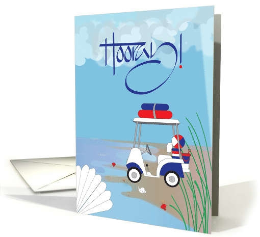 Hand Lettered 4th of July Hooray Beach Cart with... (1879966)