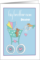 Hand Lettered You’re Big Brother Arms With Baby Stroller Custom Name card