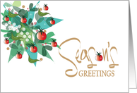 Hand Lettered Season’s Greetings for Nutritionist Tomatoes and Peas card