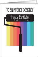 Hand Lettered Birthday Interior Designer Roller and Bright Color Paint card